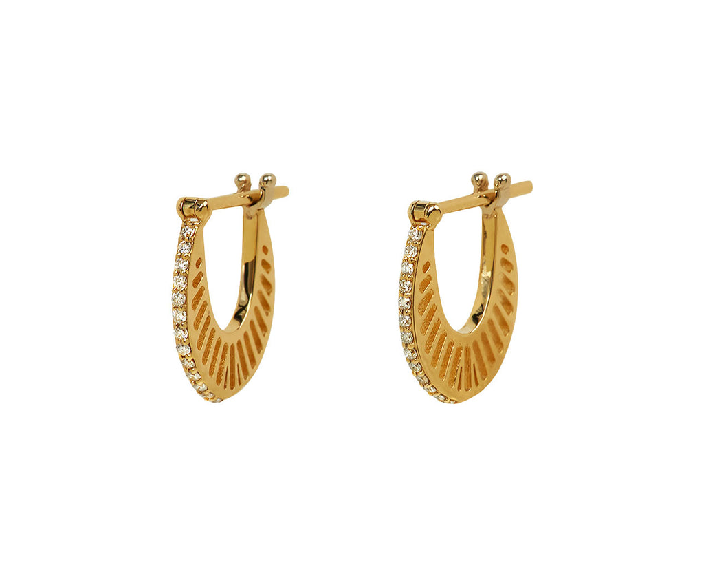 Small Diamond Flat Ray Hoops - TWISTonline