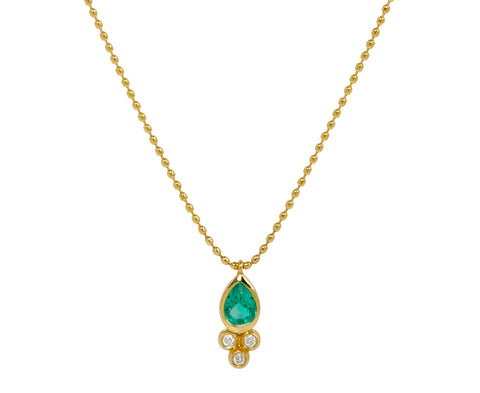 L'Atelier Newbar Armour Tiara Emerald Pendant Necklace