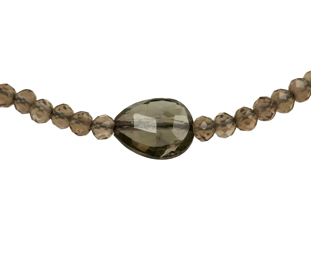 Margaret Solow Smoky Quartz and Tourmaline Beaded Bracelet - Closeup