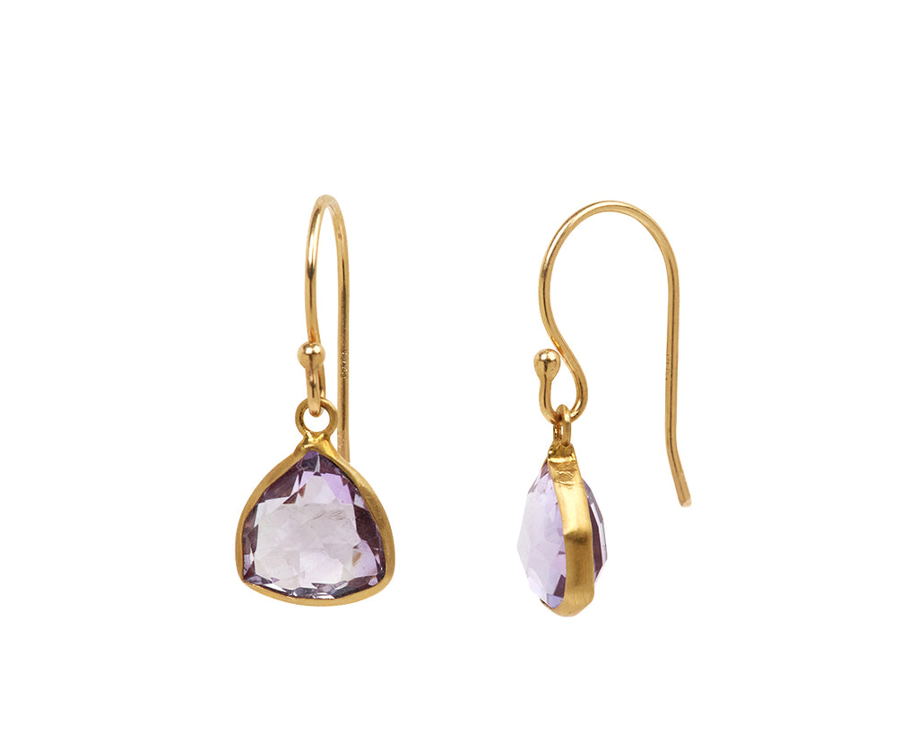 Margaret Solow Lavender Amethyst Teardrop Earrings - Angled View