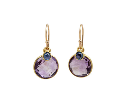 Margaret Solow Amethyst and Blue Sapphire Earrings