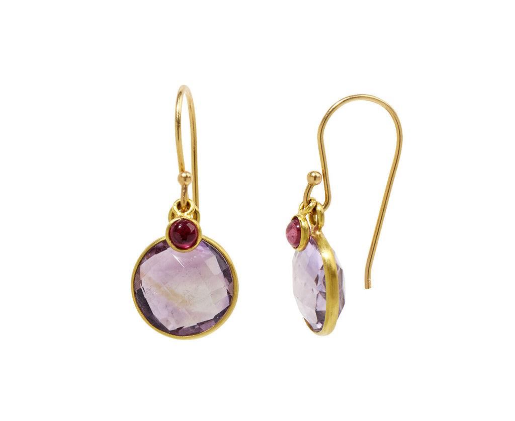 Amethyst and Ruby Earrings