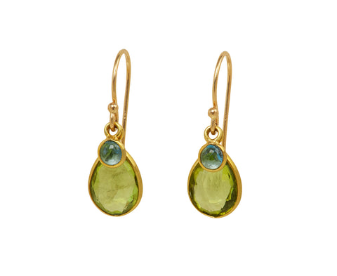 Peridot and Aquamarine Earrings