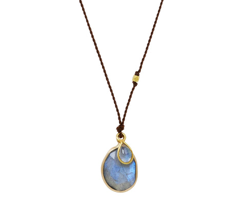 Margaret Solow Labradorite and Moonstone Pendant Necklace