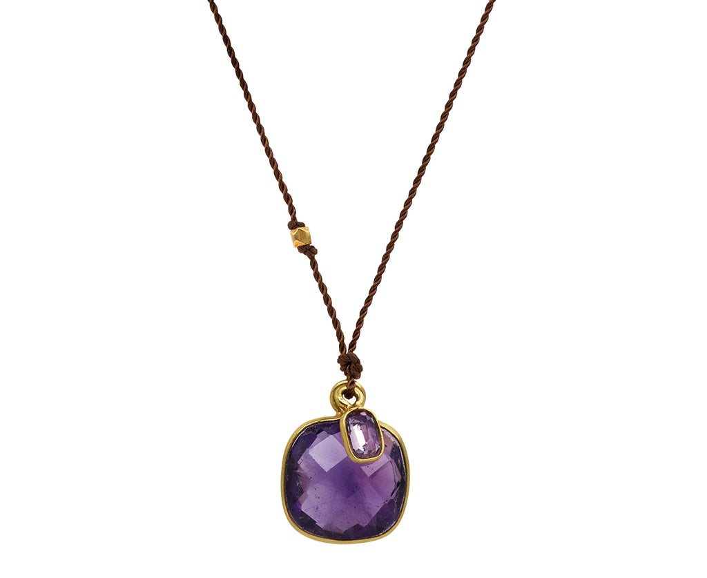 Margaret Solow Amethyst and Sapphire Pendant Necklace