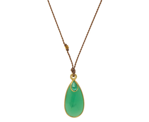 Margaret Solow Chrysoprase and Emerald Pendant Necklace