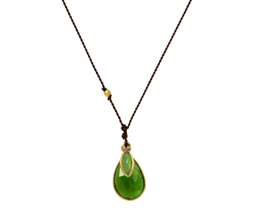 Margaret Solow Chrome Diopside and Opal Pendant Necklace