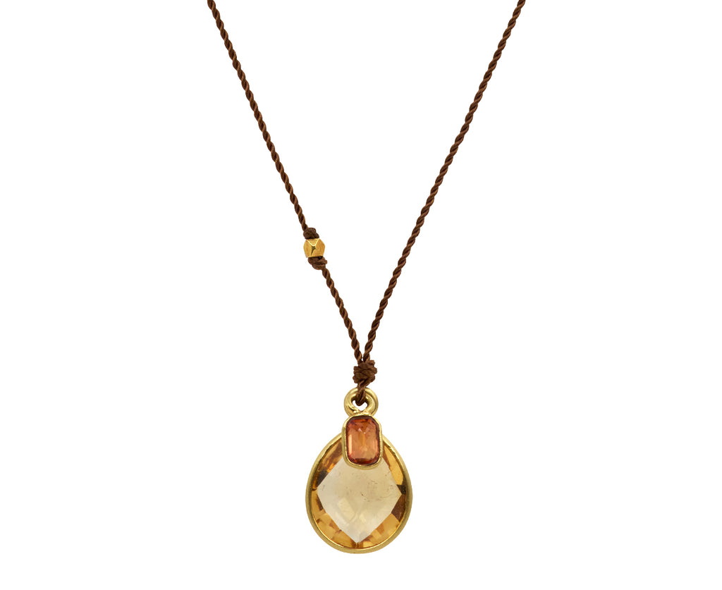 Margaret Solow Citrine and Sapphire Pendant Necklace