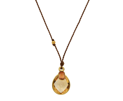 Margaret Solow Citrine and Sapphire Pendant Necklace