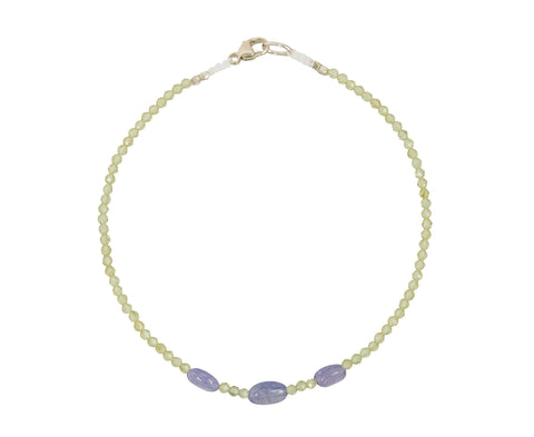 Margaret Solow Peridot and Tanzanite Beaded Bracelet