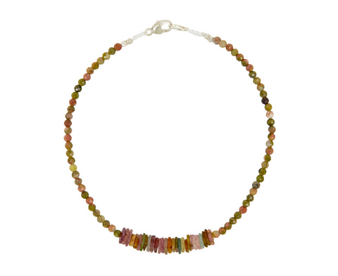 Margaret Solow Unakite and Tourmaline Beaded Bracelet