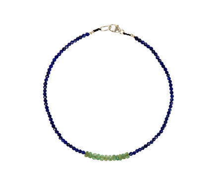 Margaret Solow Lapis and Emerald Beaded Bracelet