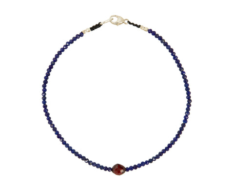 Lapis and Garnet Beaded Bracelet