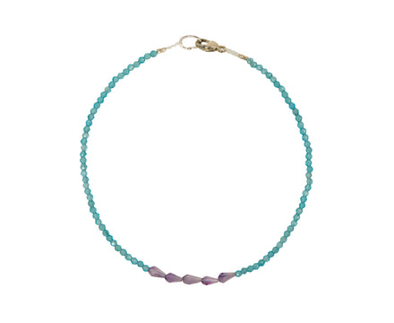 Margaret Solow Apatite and Amethyst Beaded Bracelet