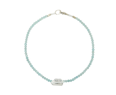 Margaret Solow Aquamarine and Herkimer Beaded Bracelet