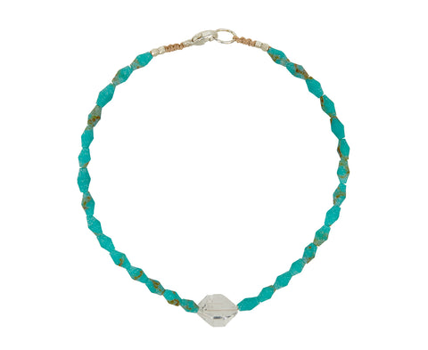 Margaret Solow Turquoise and Herkimer Beaded Bracelet