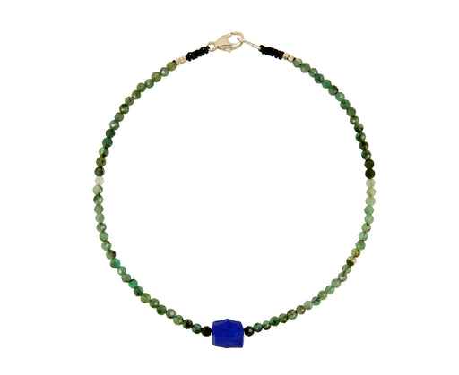 Margaret Solow Emerald and Lapis Beaded Bracelet