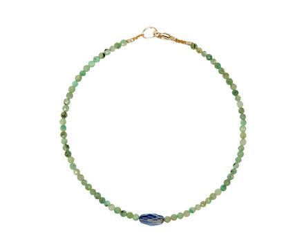 Emerald and Kyanite Beaded Bracelet