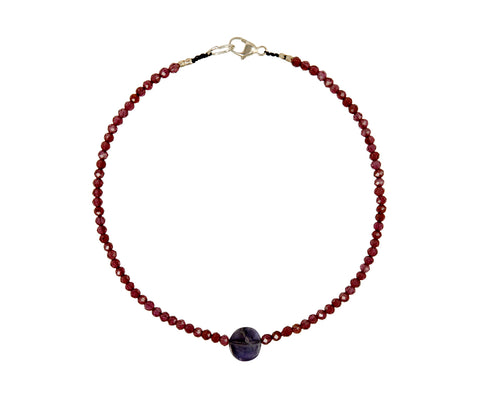 Margaret Solow Garnet and Iolite Beaded Bracelet