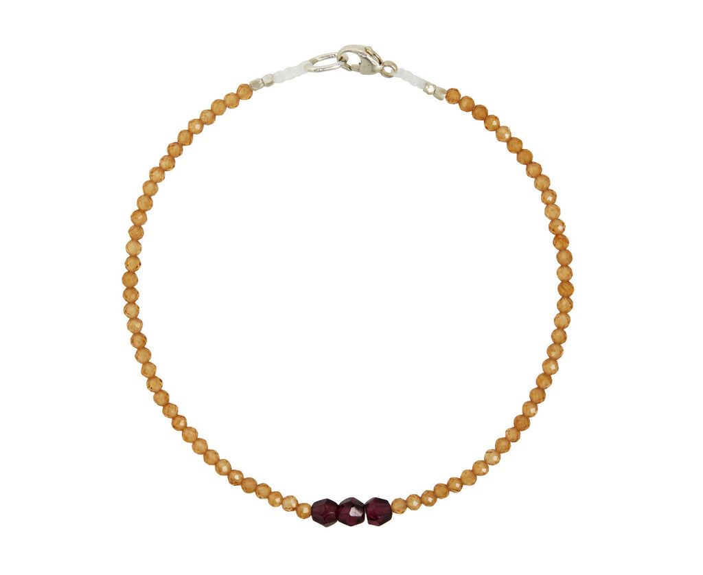 Margaret Solow Hessonite and Red Garnet Beaded Bracelet