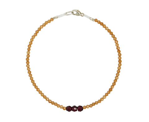 Margaret Solow Hessonite and Red Garnet Beaded Bracelet