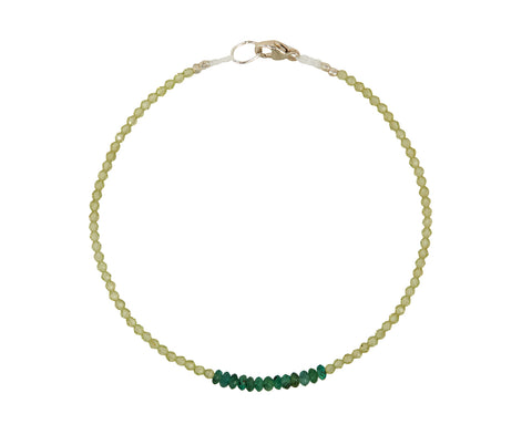 Peridot and Emerald Beaded Bracelet