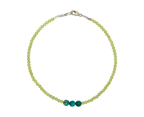 Margaret Solow Peridot and Turquoise Beaded Bracelet