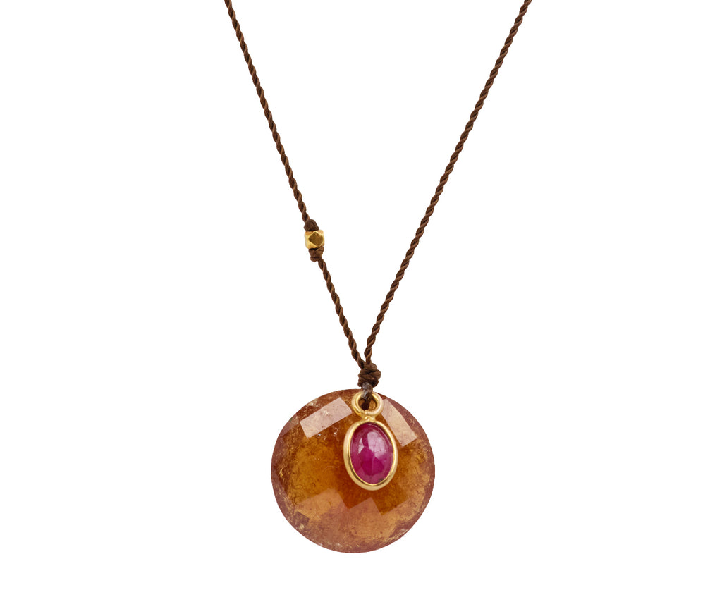 Margaret Solow Garnet and Ruby Pendant Necklace