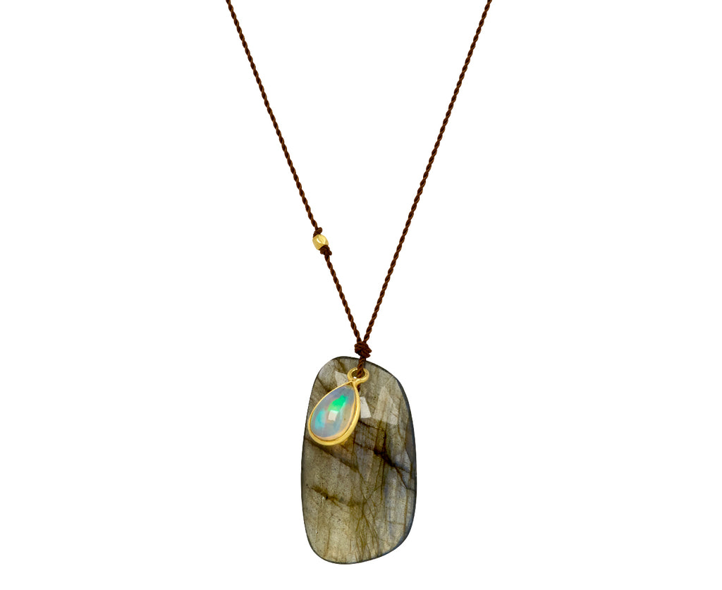 Margaret Solow Labradorite and Opal Pendant Necklace