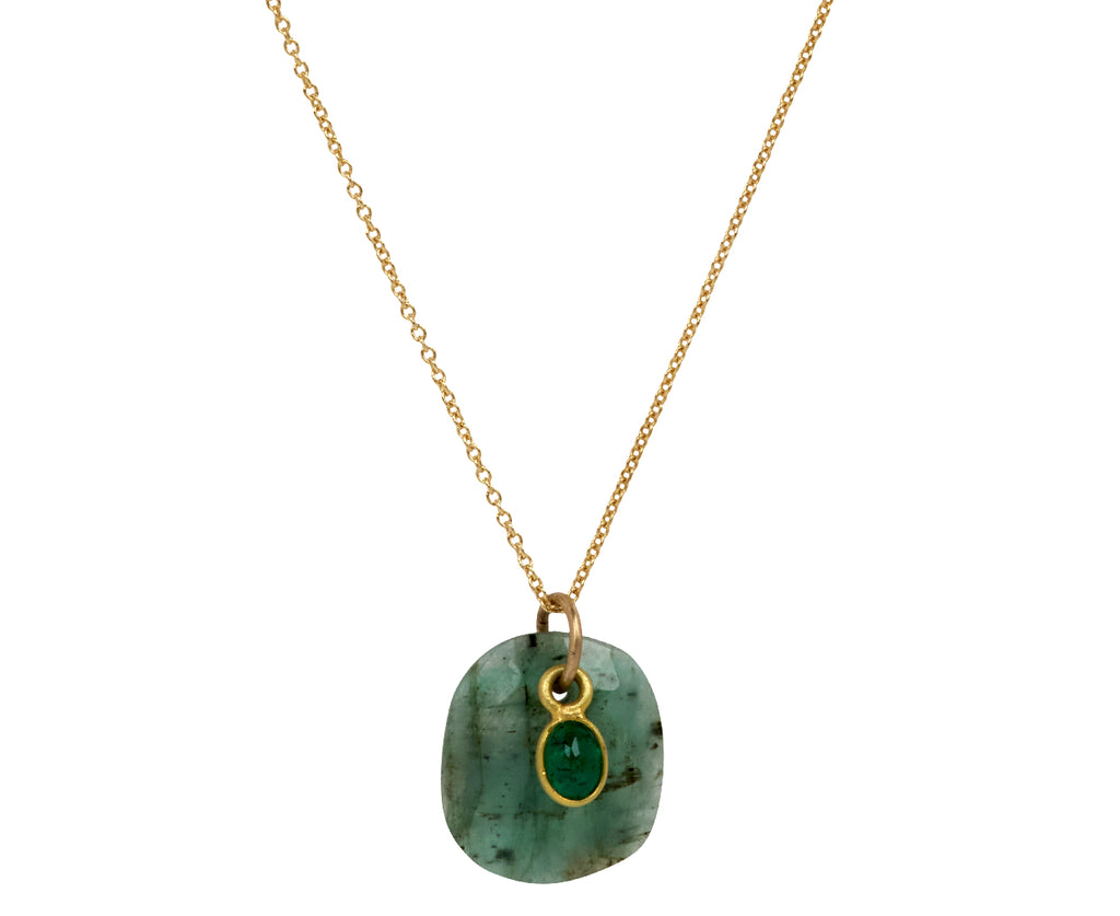 Margaret Solow Double Emerald Pendant Necklace