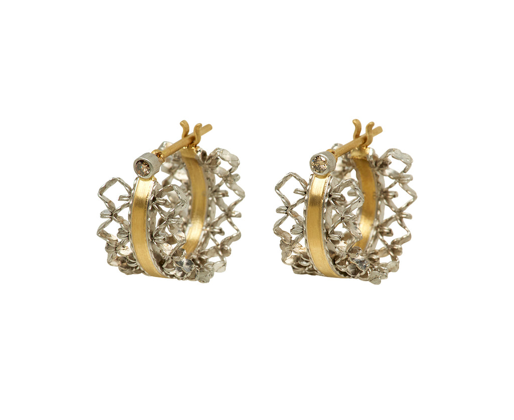 Nikolle Radi Small Brocade Diamond Hoop Earrings