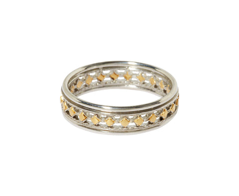 Nikolle Radi Platinum and Gold Square Insert Band