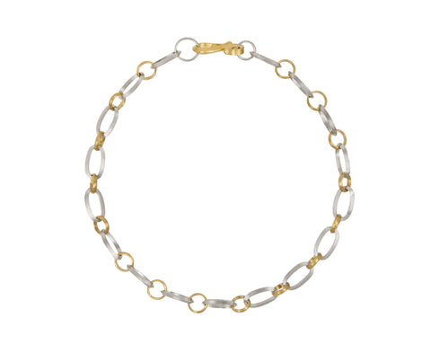 Platinum and Gold Link Bracelet