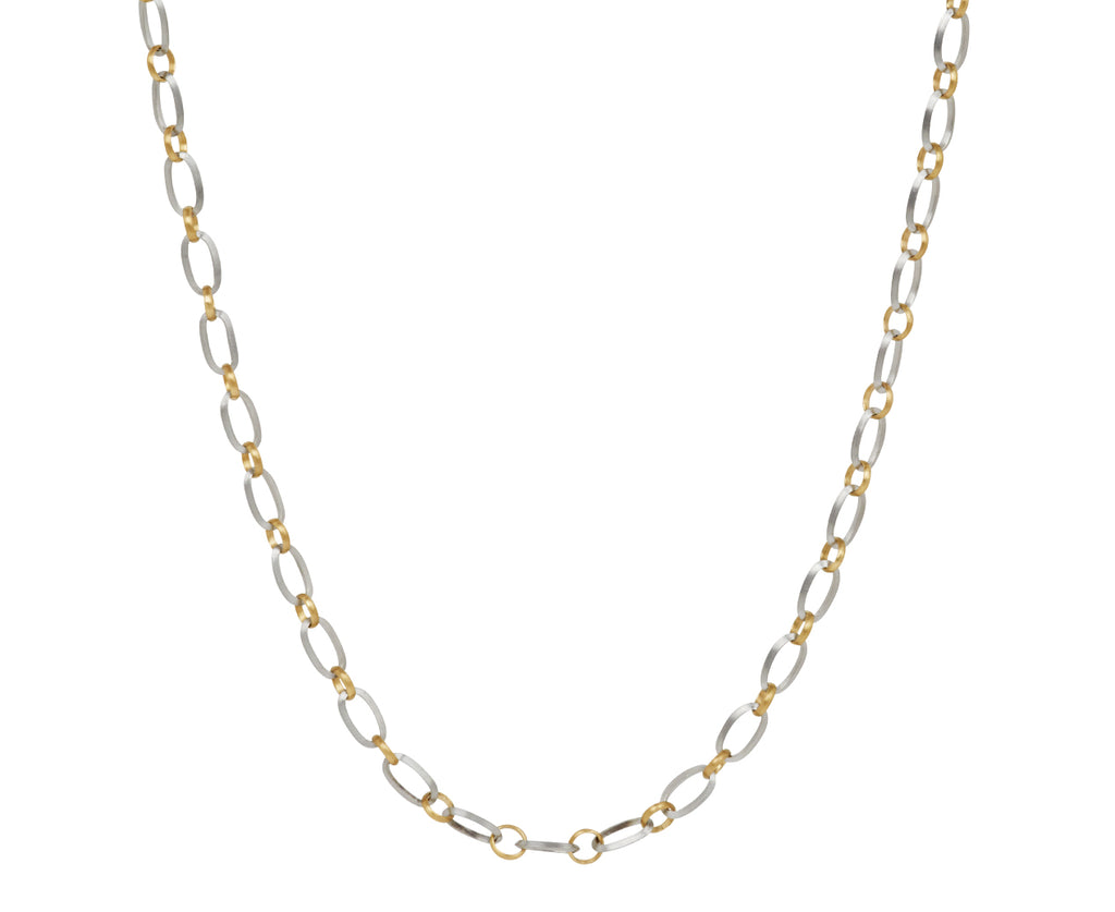 Platinum and Gold Mixed Link Necklace