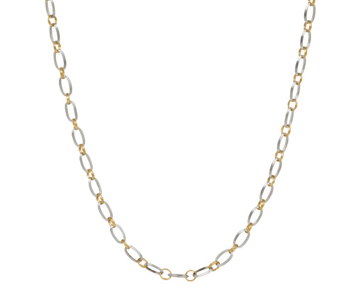 Platinum and Gold Mixed Link Necklace