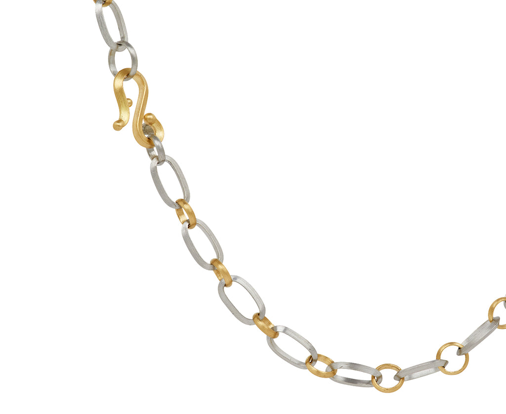 Platinum and Gold Mixed Link Necklace