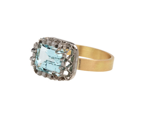 Emerald Cut Aquamarine Ring
