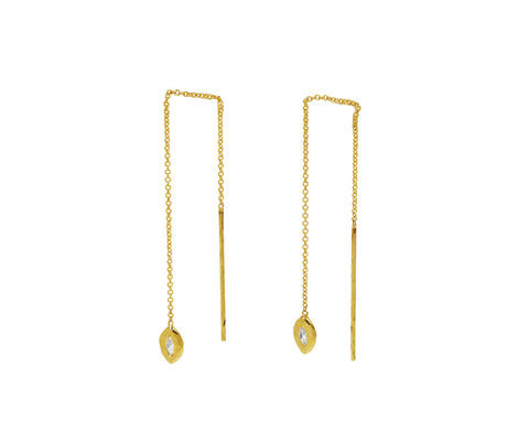 Marquise Diamond Nesting Gem Drop Earrings