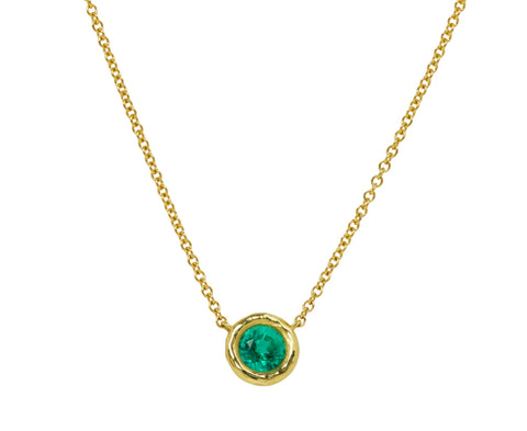 Nesting Emerald Gem Pendant Necklace