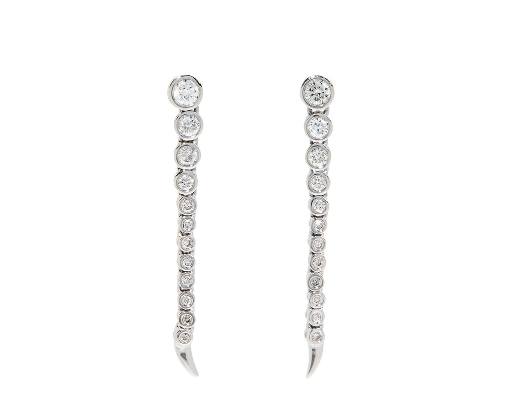 White Gold Short Continuum Diamond Earrings
