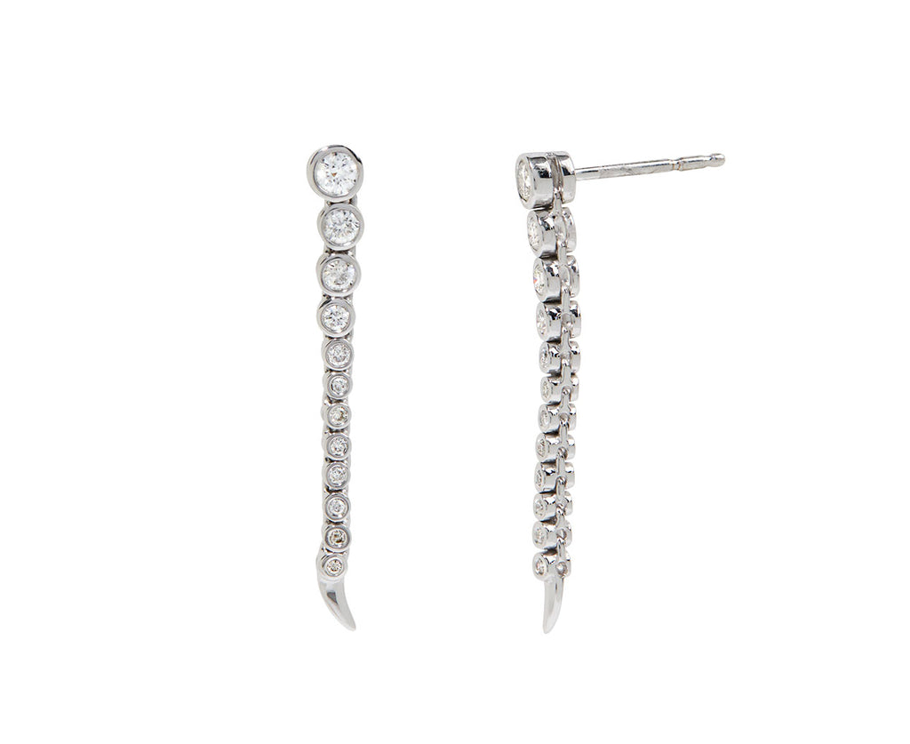 White Gold Short Continuum Diamond Earrings