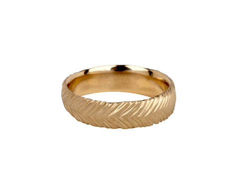 Gold Men's Feather Band