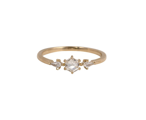 Rebecca Overmann Dainty Hex and Kite Diamond Solitiare