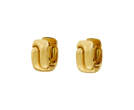 Pamela Zamore Oval Holos Huggie Hoop Earrings