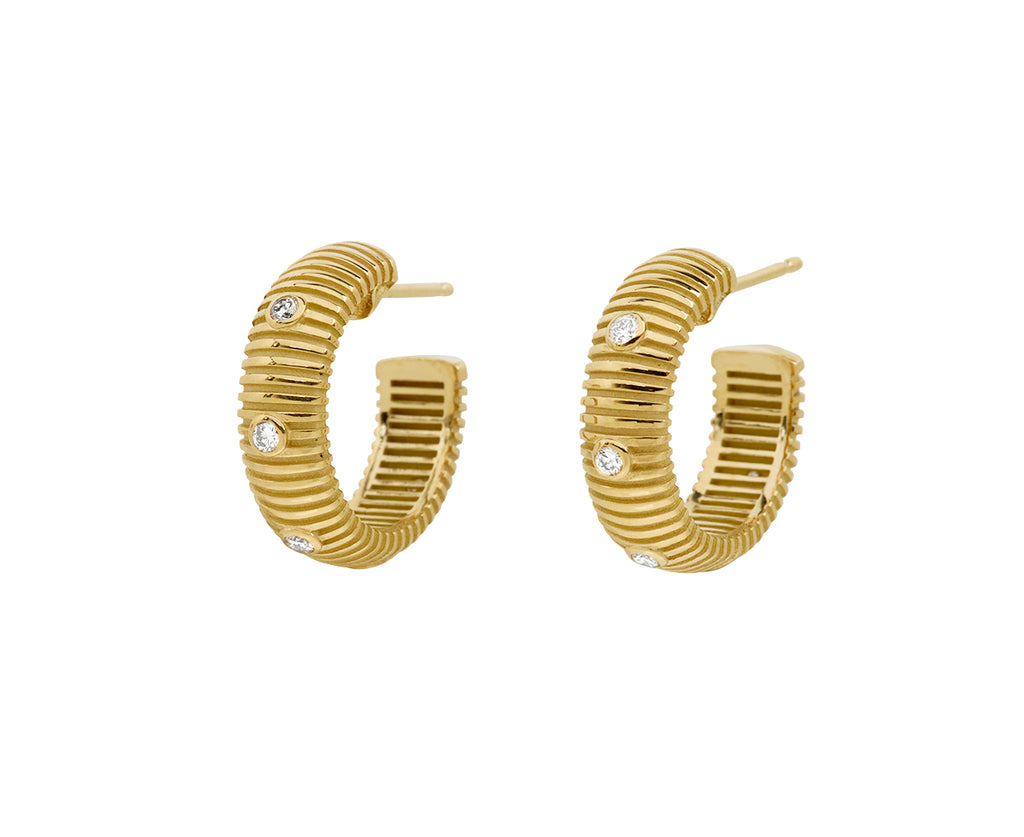 Pamela Zamore Small Diamond Clio Hoop Earrings