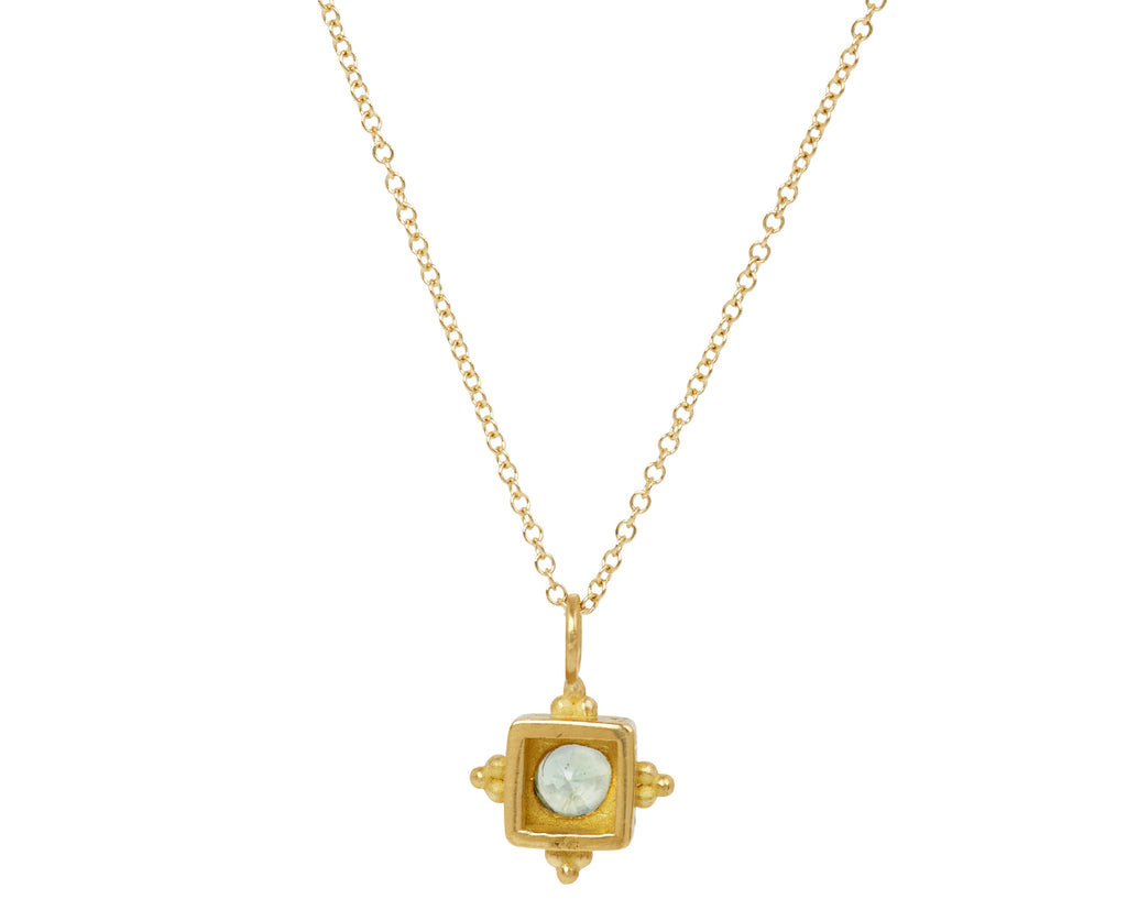 Green Sapphire Pandoras Box Pendant Necklace