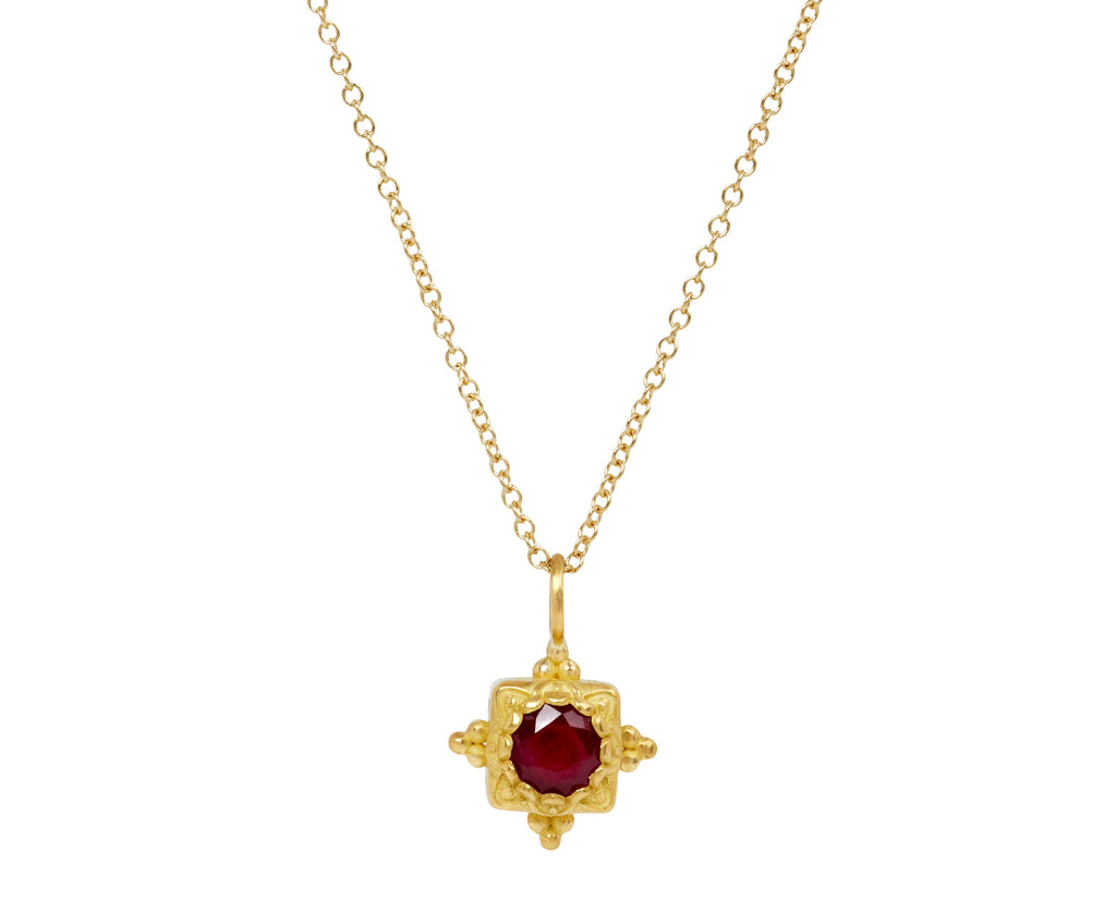 Ruby Pandoras Box Pendant Necklace