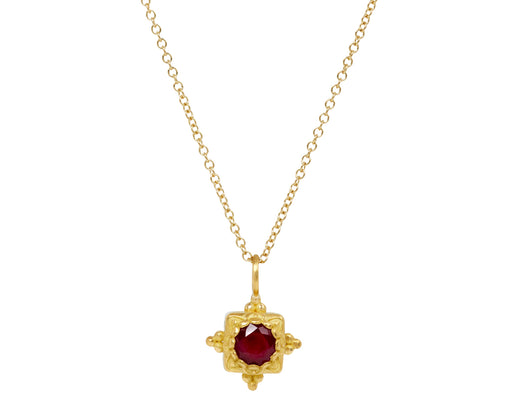 Ruby Pandoras Box Pendant Necklace