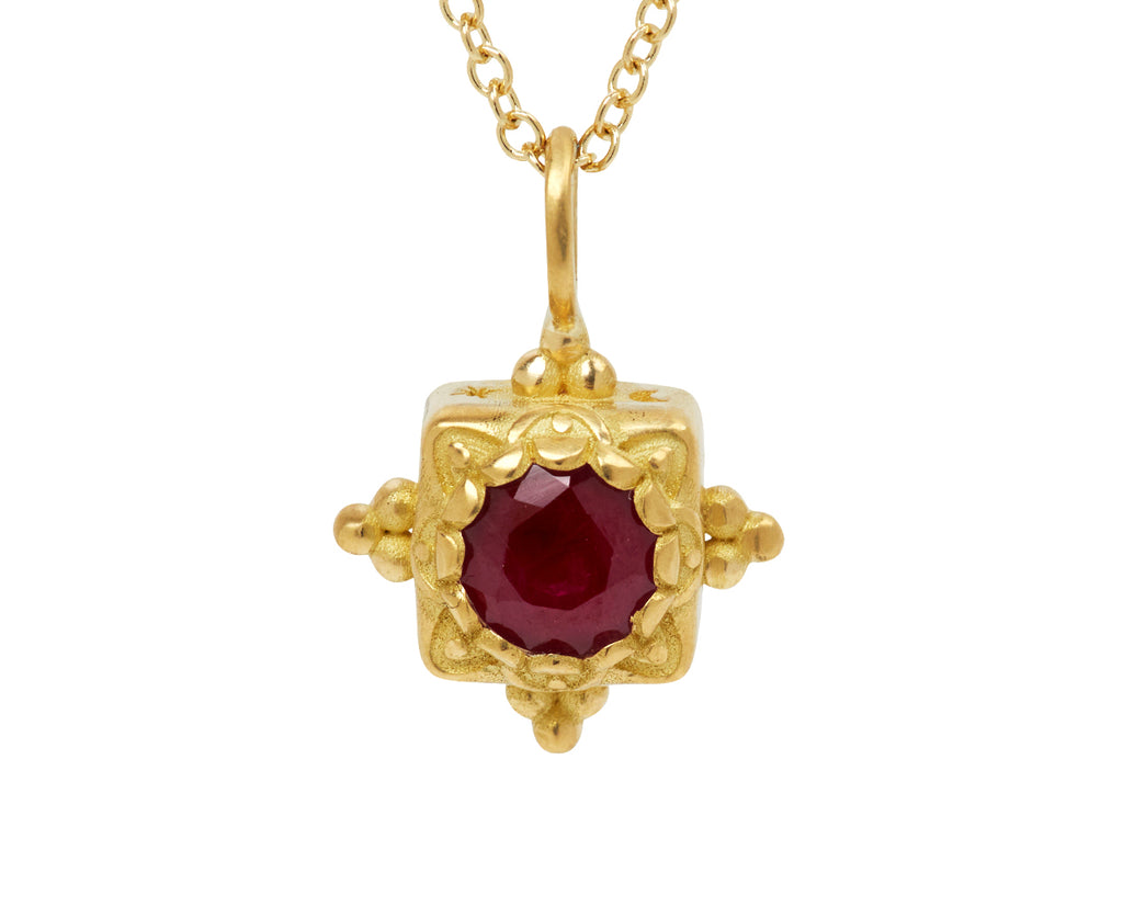 Ruby Pandoras Box Pendant Necklace