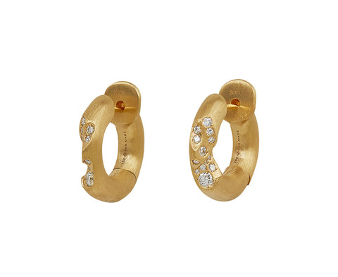 Quarter Diamond Huggie Hoop Earrings